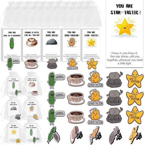 25/50/100 مجموعة من هدايا تقدير الموظفين، هدية تقدير الفريق الصغير لموظفي الشهر، دبابيس طية صدر السترة مع بطاقات شكر ملهمة لموظفي زملاء العمل في المكتب in Kuwait