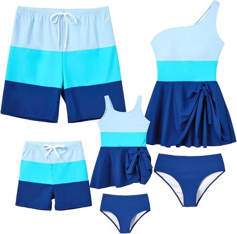 IFFEI Mommy and Me Swimsuits Family Matching Bathing Suits Womens Tankini Swim Dress with Bottom for Beach and Pool Party in Saudi Arabia