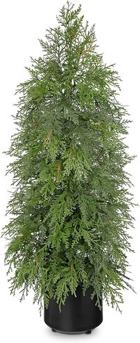 3FT Artificial Cedar Topiary Tree, Real Touch Fake Cedar Topiary Tree Potted Plants for Home Office Front Porch Garden Entryway Indoor Outdoor Evergreen Decor in Saudi Arabia