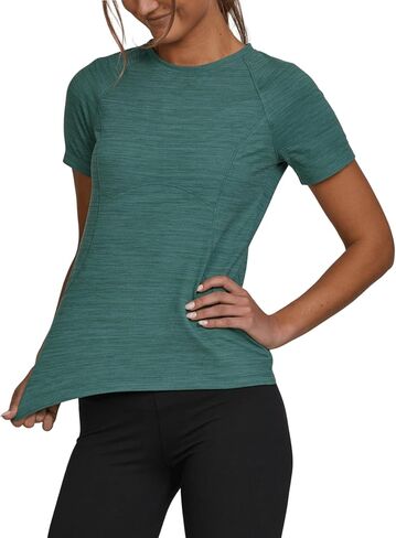 قمصان سبايدر النسائية للتمرين بياقة دائرية - قمصان رياضية للتمرين للنساء، قمصان رياضية للجري بأكمام قصيرة in Kuwait