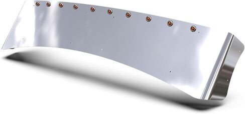 RealTruck RoadWorks | Aero Visor with (10) Amber/Amber Button Lights and Bezels for T680, T880, and W990 Trucks with Standup Sleeper | 49046GB in Saudi Arabia
