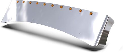 RealTruck RoadWorks | Aero Visor with (10) Amber/Amber Bullseye Lights for T680, T880, and W990 Trucks with Standup Sleeper | 49046 in Saudi Arabia