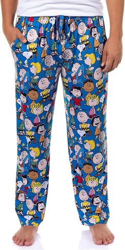 سروال بيجامة الفول السوداني للرجال تشارلي براون سنوبي وودستوك قيعان النوم للبالغين in Kuwait