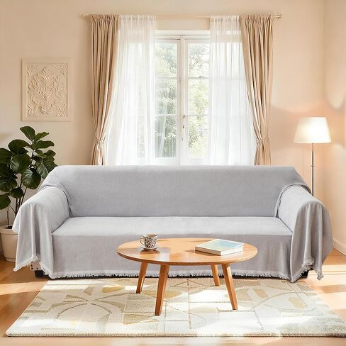 U-NICE HOME Chenille Couch Cover L Shaped Sectional Sofa Cover - Universal Fit for Most Couch, Easy to Install, Washable, Pet Friendly, Soft Thick Slipcover 71" x 118", Chocolate in Saudi Arabia