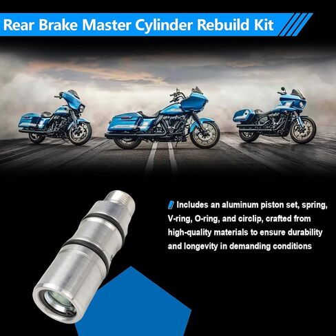 Rear Brake Master Cylinder Rebuild Kit Compatible with Harley Davidson Softail, FXR, Dyna, Electra/Tour/Street/Road Glide, Road King, Sportster,OEM Replace# 42382-87 DS-195059 in Saudi Arabia