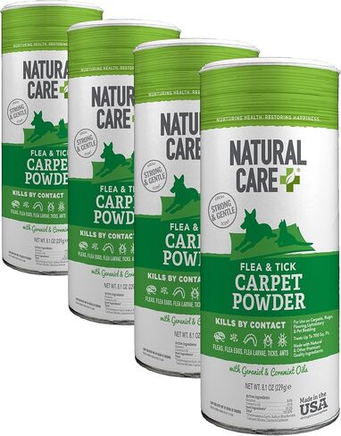 Natural Care Flea and Tick Carpet Powder - Flea Treatment for Rugs, Carpet, or Pet Bedding - 8.1 Ounce Canister in Saudi Arabia