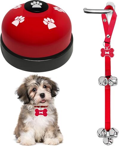2 Pcs Dog Door Bells Dog Doorbell to go Outside Puppy Train Bell for Dogs to Ring to go Potty Puppy Toilet Training Bell for Door Knob Girl Puppy Essentials Accessories (Pink) in Kuwait