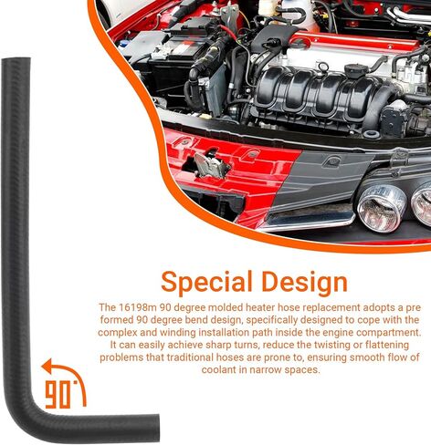 16198M 90 درجة استبدال خرطوم سخان مصبوب، 5/8 خرطوم سخان 90 درجة طول الكوع 13.77 بوصة +4.68 بوصة، OD: 0.94 بوصة، ID: 0.62 in Kuwait