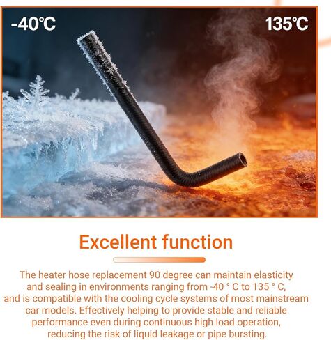 16198M 90 درجة استبدال خرطوم سخان مصبوب، 5/8 خرطوم سخان 90 درجة طول الكوع 13.77 بوصة +4.68 بوصة، OD: 0.94 بوصة، ID: 0.62 in Kuwait