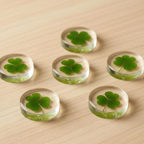 St. Patrick's Day Real Shamrock Plant, Good Luck Charm Pocket Token, Irish Gifts for Friends, Family, 1.25" (Shamrock Plant Pocket Token) in Saudi Arabia