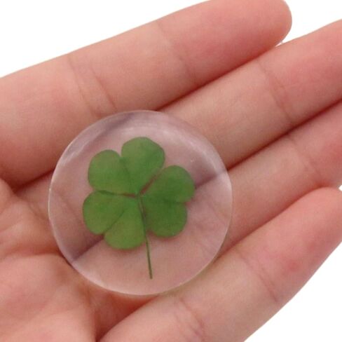 St. Patrick's Day Real Shamrock Plant, Good Luck Charm Pocket Token, Irish Gifts for Friends, Family, 1.25" (Shamrock Plant Pocket Token) in Saudi Arabia