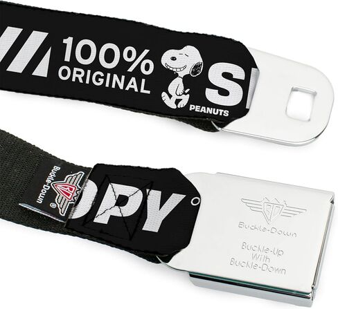 Peanuts Belt, Seatbelt Buckle Belt, Peanuts Snoopy Care Symbols 100% Original Black White, Adjustable in Saudi Arabia