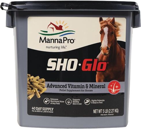 Select Series Manna Pro Sho-Glo Supplement for Horses | Complete Vitamin & Mineral Supplement for Healthy Skin & Coat | 25 Pounds in Saudi Arabia