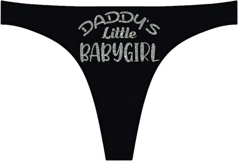 ثونغ Daddy's Little Babygirl للنساء، ثونج قطني، ملابس داخلية نسائية ذات تصميم جرافيك مضحك in Kuwait