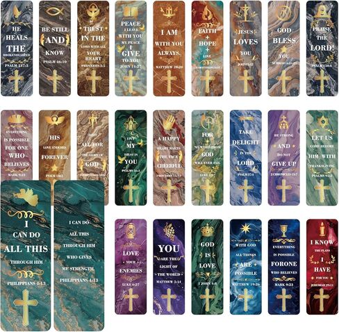 100 Pack Bible Verses Bookmarks, 25 Style Inspirational Book Markers Religious Bookmarks for Women & Men Reading Lover, Bulk Christian Gifts for School Church(Double-Sided) in Saudi Arabia
