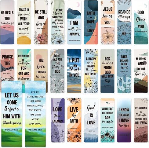 100 Pack Bible Verses Bookmarks, 25 Style Inspirational Book Markers Religious Bookmarks for Women & Men Reading Lover, Bulk Christian Gifts for School Church(Double-Sided) in Saudi Arabia