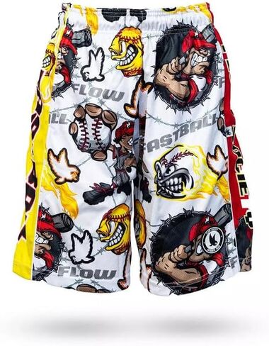Flow Society Angry Fastball Boys Athletic Shorts White in Saudi Arabia