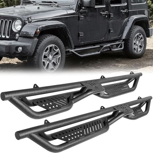 JOYTUTUS Running Boards Side Steps for Gladiator JT 4 Door 2020-2026 | 550LB Capacity | OEM Fit | Black Wrinkle Finish Textured Anti-Slip Dual Tier Steps Nerf Bars in Kuwait