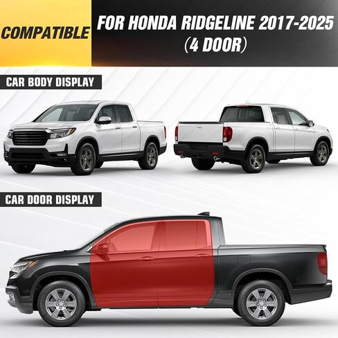 خطوات جانبية لألواح الجري متوافقة مع 2017 2018 2019 2020 2021 2022 2023 2024 2025 Honda Ridgeline Crew Cab، تصميم درجين بمسامير على قضبان Nerf Bar (شعار نجمة، فولاذ أسود) in Saudi Arabia