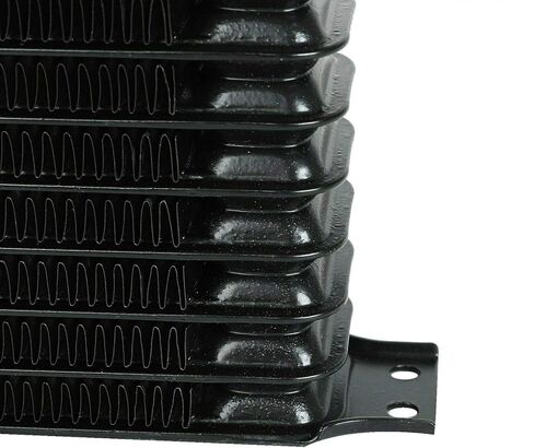 15 Row Black Aluminum Engine Auto Transmission Oil Cooler 6AN Hose End Fittings Adapter Reducers Heavy Duty Truck Trailer Towing in Saudi Arabia