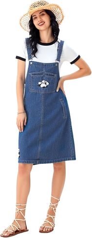 Womens Denim Overalls Dress Casual Summer Lightweight Romper Adjustable Strap Short Jeans with Pockets in Saudi Arabia