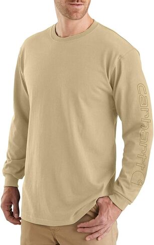 Carhartt Men's Loose Fit Heavyweight Long-sleeve Logo Sleeve Graphic T-shirt in Saudi Arabia