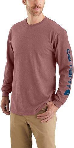 Carhartt Men's Loose Fit Heavyweight Long-sleeve Logo Sleeve Graphic T-shirt in Saudi Arabia