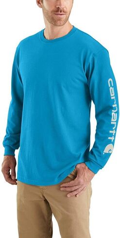 Carhartt Men's Loose Fit Heavyweight Long-sleeve Logo Sleeve Graphic T-shirt in Saudi Arabia