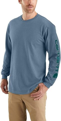 Carhartt Men's Loose Fit Heavyweight Long-sleeve Logo Sleeve Graphic T-shirt in Saudi Arabia