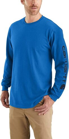 Carhartt Men's Loose Fit Heavyweight Long-sleeve Logo Sleeve Graphic T-shirt in Saudi Arabia