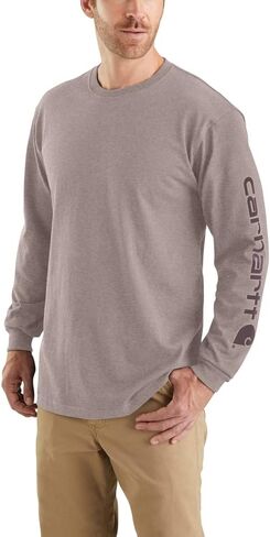 Carhartt Men's Loose Fit Heavyweight Long-sleeve Logo Sleeve Graphic T-shirt in Saudi Arabia