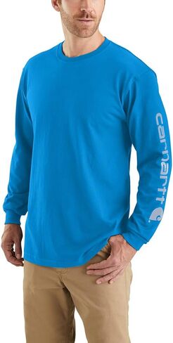 Carhartt Men's Loose Fit Heavyweight Long-sleeve Logo Sleeve Graphic T-shirt in Saudi Arabia