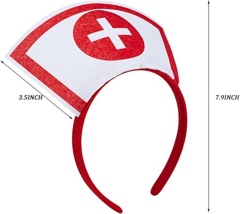 Nurse Costume Accessories Halloween Women Red Nurse Hat Headband Glasses Stethoscope High Sock for Halloween Cosplay Party Outfit in Saudi Arabia