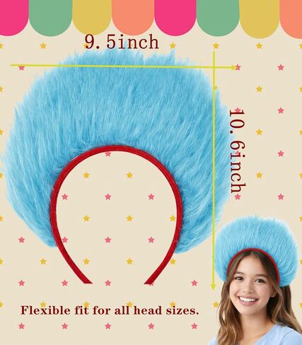 4 PCS Blue Fuzzy Costume Headbands for Adult Halloween Reading Day Theme Party Costume Accessory for Women Men in Saudi Arabia