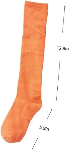 VIGUEUR 3PCS Halloween Costume Accessories Set, Orange Knee High Socks, Black Round Glasses, Magnifying Glass Prop for Adult Women in Saudi Arabia