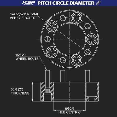 KSP 5x4.5 Wheel Spacers for Wrangler TJ YJ TJ XJ MJ KJ KK ZJ, 25mm 5x114.3 Lug Centric Wheel Spacer for Mus-Tang Ranger Edge Explorer, 1 inch Thick with 1/2-20 Studs 82.5mm Hub Bore, Black 4PCS in Kuwait