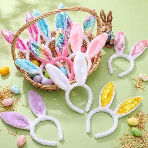 Retisee آذان أرنب عيد الفصح القطيفة والترتر آذان الأرنب عقال عقال ملون لتزيين حفلات عيد الفصح in Saudi Arabia