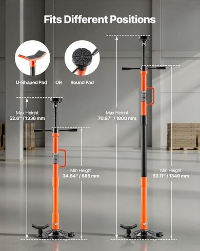 VEVOR Underhoist Support Stand, 1 Ton (2204 lbs) Capacity Under Hoist Jack Stand with Handle, Adjustable Height, Bearing Mounted Spin Handle, Self-Locking Threaded Screw, Support Vehicle Components in Saudi Arabia
