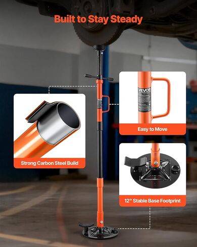 VEVOR Underhoist Support Stand, 1 Ton (2204 lbs) Capacity Under Hoist Jack Stand with Handle, Adjustable Height, Bearing Mounted Spin Handle, Self-Locking Threaded Screw, Support Vehicle Components in Saudi Arabia