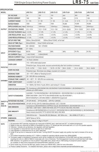 75W Single Output Switching Power Supply LRS-75-5 LRS-75-12 LRS-75-15 LRS-75-24 LRS-75-36 LRS-75-48 LRS-75(LRS-75-12) in Saudi Arabia
