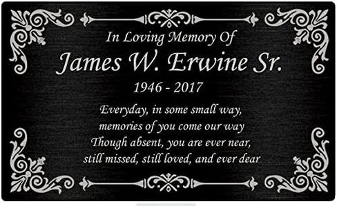Beautifully Engraved Plaque, Plate, Name Plate in Black and Silver - 4.5" x 2.5" in Saudi Arabia