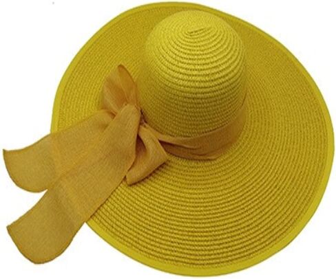 Womens Sun Straw Hat Wide Brim UPF 80 Summer Hat Foldable Packable Floppy Beach Hats for Women in Saudi Arabia