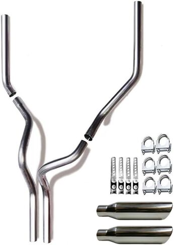 | أنبوب مزدوج مغزل عالمي من الفولاذ المقاوم للصدأ مع أطراف قطع بزاوية حافة ملفوفة متوافقة مع 2011-2018 Ram 2500 | تتضمن المشابك والشماعات مجانًا in Kuwait