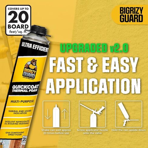 UPGRADED v2.0 Spray Foam Insulation Kit - Closed Cell Spray Foam, 32.8 oz Can, DIY Wide Polyurethane Expanding Sealant for Garage Door, Attic, Covers 240 Board ft(12 Pack, Gun & Cleaner) in Saudi Arabia