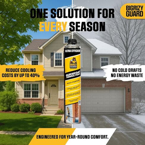 UPGRADED v2.0 Spray Foam Insulation Kit - Closed Cell Spray Foam, 32.8 oz Can, DIY Wide Polyurethane Expanding Sealant for Garage Door, Attic, Covers 240 Board ft(12 Pack, Gun & Cleaner) in Saudi Arabia