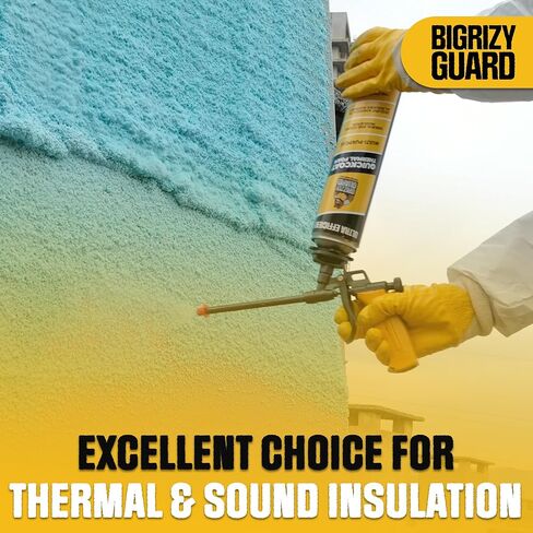 UPGRADED v2.0 Spray Foam Insulation Kit - Closed Cell Spray Foam, 32.8 oz Can, DIY Wide Polyurethane Expanding Sealant for Garage Door, Attic, Covers 240 Board ft(12 Pack, Gun & Cleaner) in Saudi Arabia
