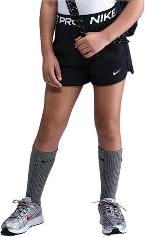 Nike Pro Fleece Big Kids' (Girls') Dri-FIT Shorts (Black/Black/Black/White) in Saudi Arabia