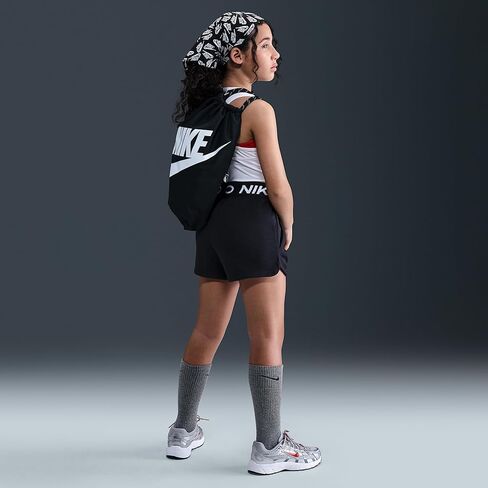Nike Pro Fleece Big Kids' (Girls') Dri-FIT Shorts (Black/Black/Black/White) in Saudi Arabia