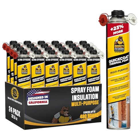 UPGRADED v2.0 Spray Foam Insulation Kit - Closed Cell Spray Foam, 32.8 oz Can, DIY Wide Polyurethane Expanding Sealant for Garage Door, Attic, Covers 240 Board ft(12 Pack, Gun & Cleaner) in Saudi Arabia