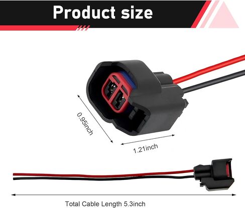 WZP 8 PCS Fuel Injector Connector Pigtail, Waterproof and Flame-retardant Fuel Injector Connector Wiring Harness, Replace for 5013995AA 5161919AA, Compatible with Dodge Ford Chevy in Saudi Arabia